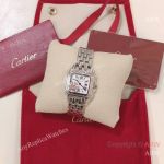 High Quality Replica CARTIER Panthère de Cartier Silver 316 Stainless Steel Strap White Face Dial Double-Layer Square Case Watch 27*37mm